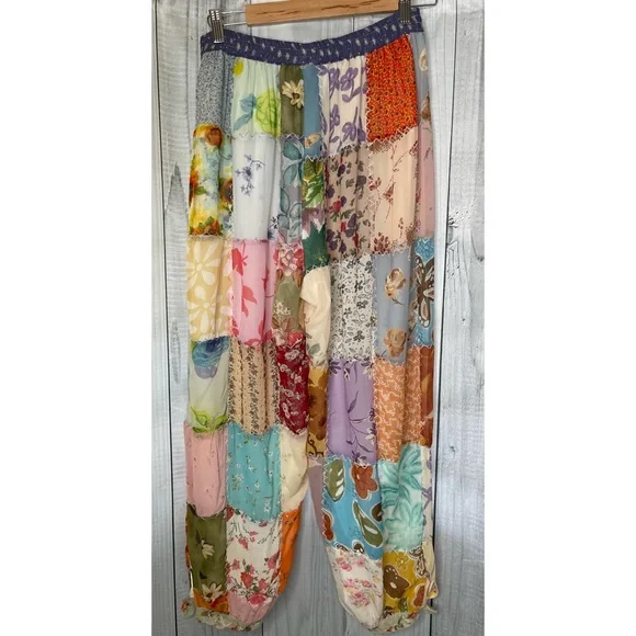 SACRED THREADS Patchwork Boho Gypsy Joggers Pants - Picture 4 of 8